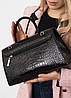 Сумка велика шкіряна чорна Polina, фото 2
