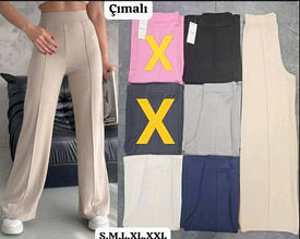 Жіночі штани приємна тканина розмір S-XXL колір тільки чорний у пачці від 5 шт.