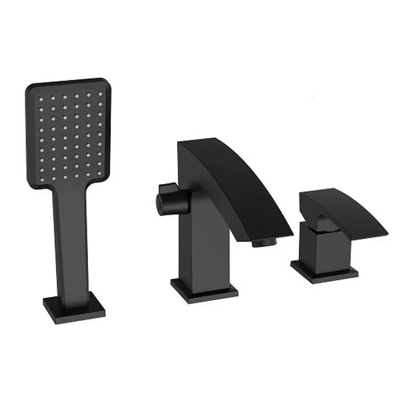 Змішувач на борт ванни Koer KB-43007-05 на 3 отвори (Колір чорний) (KR3453), фото 1