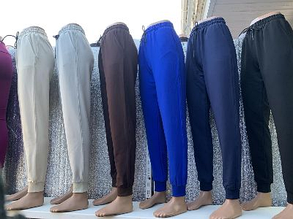 Жіночі спортивні штани на манжеті тканина бавовна розмір s-2xl мікс кольорів у пачці від 5 шт.