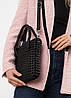 Жіноча сумка чорна мала плетена Polina, фото 3