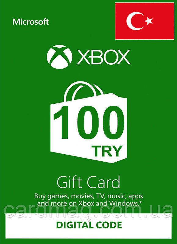 Подарункова карта Xbox Live Gift Card на суму 100 TRY, (Регіон Туреччина)