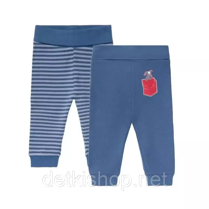 Штани Lupilu набір 2 шт дитячі бавовняні повзунки з широким поясом для хлопчика 62-68 см (2-6М)