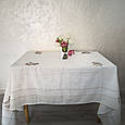 Скатертина комбінована лляна з візерунком 220*140см, фото 2