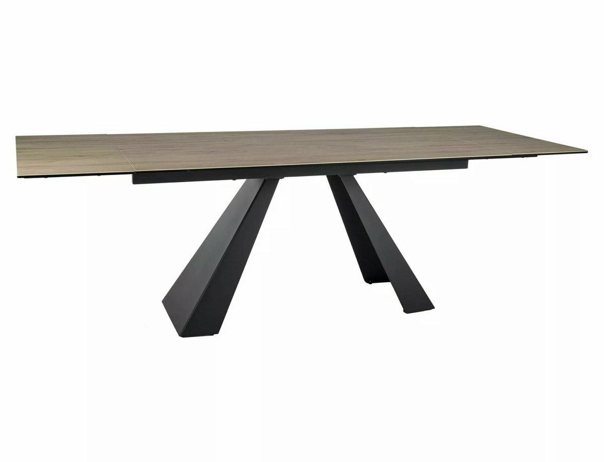 Стіл SALVADORE CERAMIC 160(240)*90 світло-коричневий SABBIA/чорний мат, фото 1