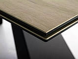 Стіл SALVADORE CERAMIC 160(240)*90 світло-коричневий SABBIA/чорний мат, фото 3