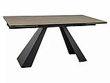 Стіл SALVADORE CERAMIC 160(240)*90 світло-коричневий SABBIA/чорний мат, фото 4