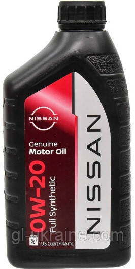 Моторна олива Nissan Genuine Motor Oil 0W-20, 946 мл (999PK000W20N)