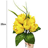 Штучні квіти букет тюльпани 7-ка бордюрні, 20см, фото 2