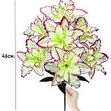 Штучні квіти букет атласні орхідеї крупноквіткові, 50см, фото 2