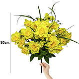Штучні квіти букет нарцисів 33 задоволення, 50см, фото 4