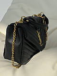 Жіноча сумка Yves Saint Laurent College Medium YSL Ів Сен Лоран чорний золото клатч Premium, фото 3