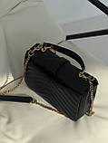 Жіноча сумка Yves Saint Laurent College Medium YSL Ів Сен Лоран чорний золото клатч Premium, фото 4