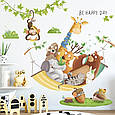 Набір наліпок «Be Happy day» вінілові для дитячої кімнати на стіну для хлопчиків і дівчаток 2 полотна 30х90 см, фото 3