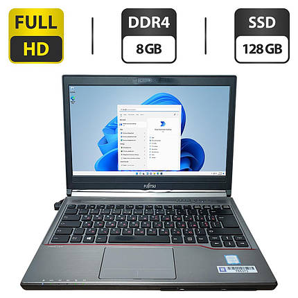 Ноутбук Б-клас Fujitsu LifeBook E736/ 13.3" (1920x1080)/ Core i5-6300U/ 8 GB RAM/ 128 GB SSD/ HD 520/ Без АКБ, фото 1