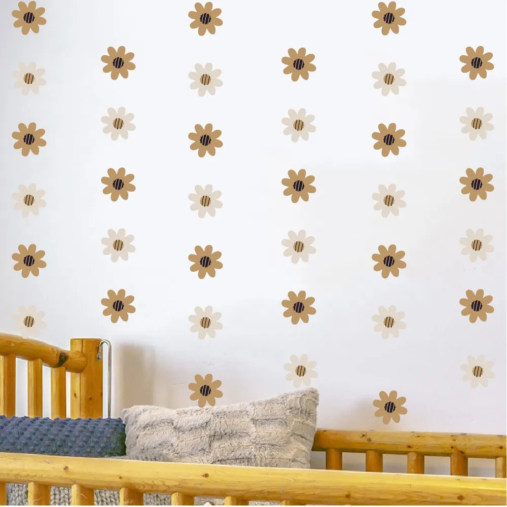 Вінілові наліпки «Ромашки» інтер'єрні декоративні в кімнату для дівчаток 30х60 см, фото 1