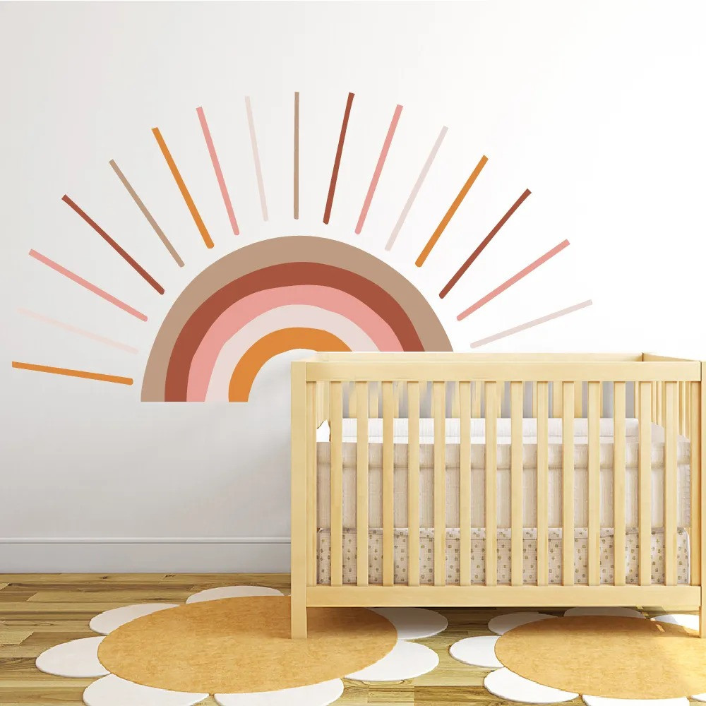 Вінілова наклейка «Захід сонця» інтер'єрна декоративна в кімнату на стіну 30х60 см, фото 1