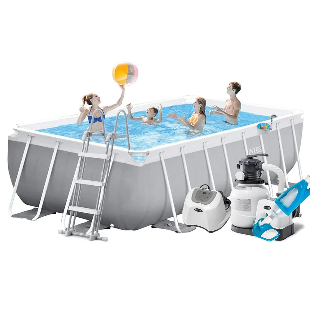 Каркасний басейн Intex 26792-11, 488 x 244 x 107 см (7 г/год, 7 900 л/год, драбина, тент, підстилка, набір для