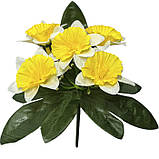 Штучні квіти букет бордюрні нарциси, 18см, фото 2