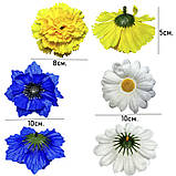 Штучні квіти букет ромашок, гвоздик та волошок серія Україна, 47 см, фото 5