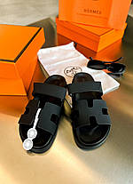 Жіночі Шльопанці Hermes Chypre Sandals Black / Ермес Шипр Сандалс Чорні, фото 5