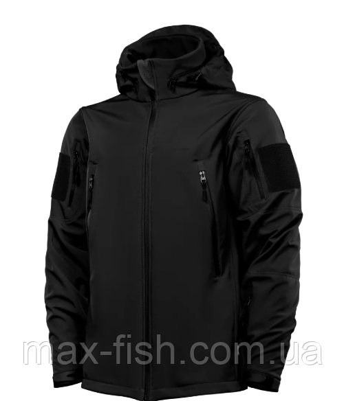 Куртка Energy на флісі чорний софтшелл SoftShell знімний капюшон розмір М