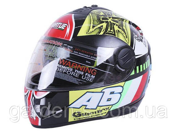 Шолом мотоциклетний інтеграл MD-800 VIRTUE (чорний із кольоровою графікою А6, size M), фото 1