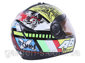 Шолом мотоциклетний інтеграл MD-800 VIRTUE (чорний із кольоровою графікою А6, size M), фото 3