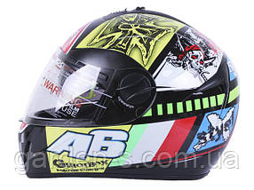 Шолом мотоциклетний інтеграл MD-800 VIRTUE (чорний із кольоровою графікою А6, size M), фото 4