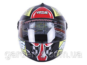 Шолом мотоциклетний інтеграл MD-800 VIRTUE (чорний із кольоровою графікою А6, size M), фото 5