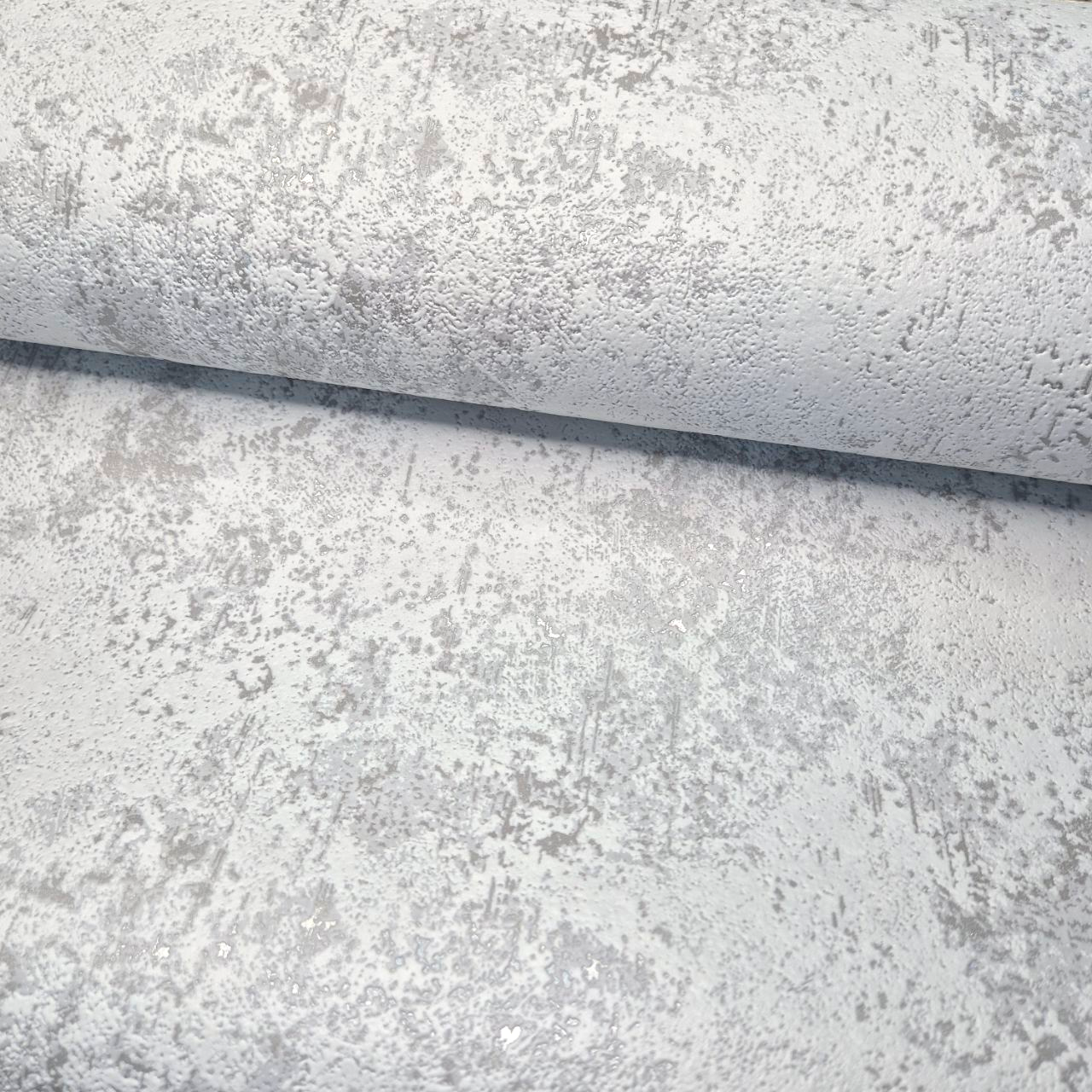 Шпалери вініл на флізеліні 10.05×1.06м Слов’янські обої 3750-06, сірі під штукатурку для спальні,вітальні,коридору,дитячої кімнати, фото 1