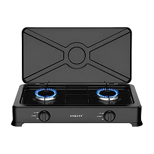 Газова плита настільна на 2 конфорки міні газова плита для дачі під балон Sokany SK-07004