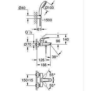 Одноважільний змішувач для ванни Grohe Eurosmart New (33302003), фото 3