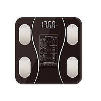 Смарт ваги електронні Sokany 26х26 см  до 180 кг з синхронізацією з телефоном чорні SK-19019B