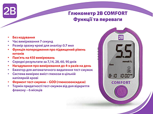 Глюкометр 2B Comfort +10 тест-смужок 2B Комфорт, фото 3