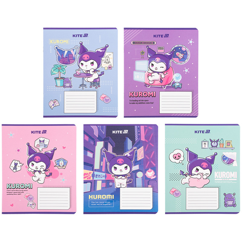 Зошит шкільний Kite Kuromi HK25-236-1, 18 аркушів, клітинка, фото 1