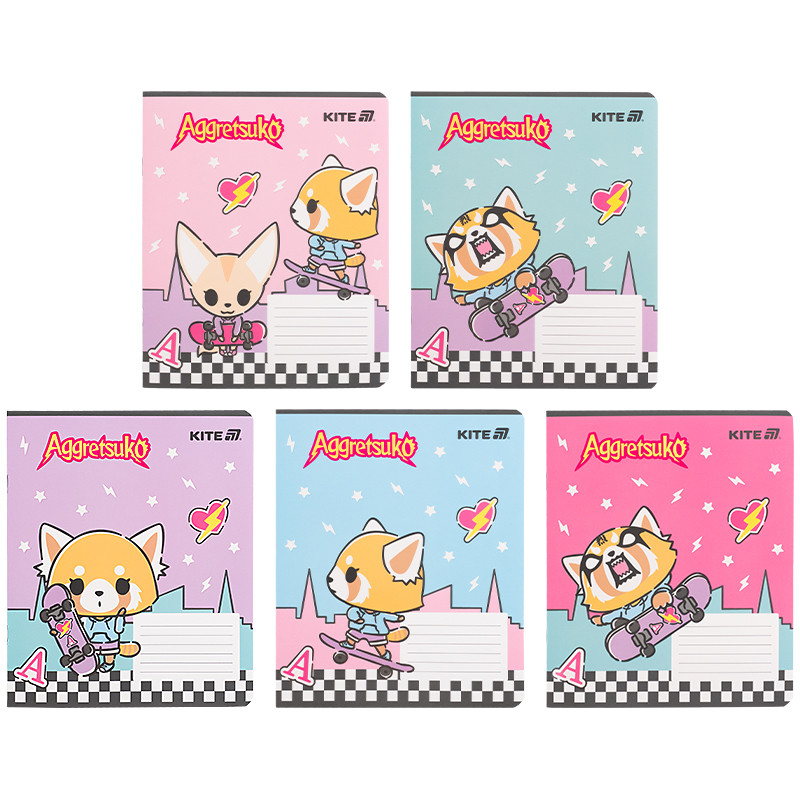 Зошит шкільний Kite Aggretsuko AR25-236, 18 аркушів, клітинка, фото 1