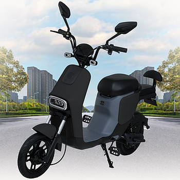 Електроскутер на потужному моторі 500 W та 14 колесах з LED-підсвічуванням, кошиком MES 1023-1 OSHIKA/BAT Чорний