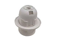 Патрон E27 з кільцем пластик, білий (V-115531) ТМ VARGO