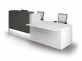 Модульна стійка адміністратора, стійка реєстрації, 180х110х74 см (Квіт ДСП: Алюміній; )