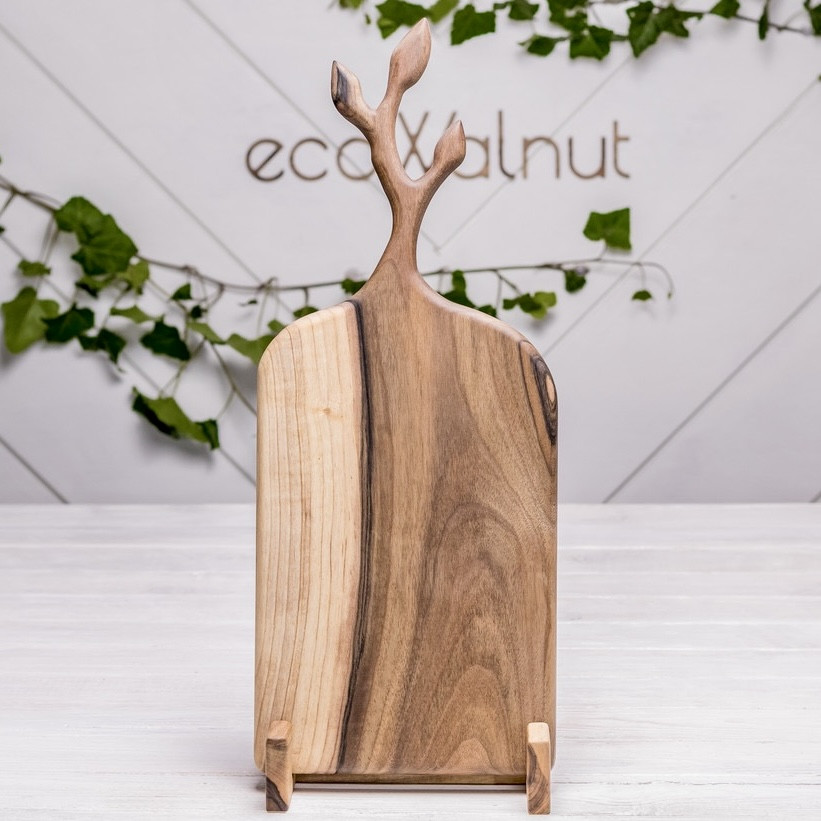 Кухонна дерев'яна дощечка для нарізки подачі овочів фруктів «Гілочки»