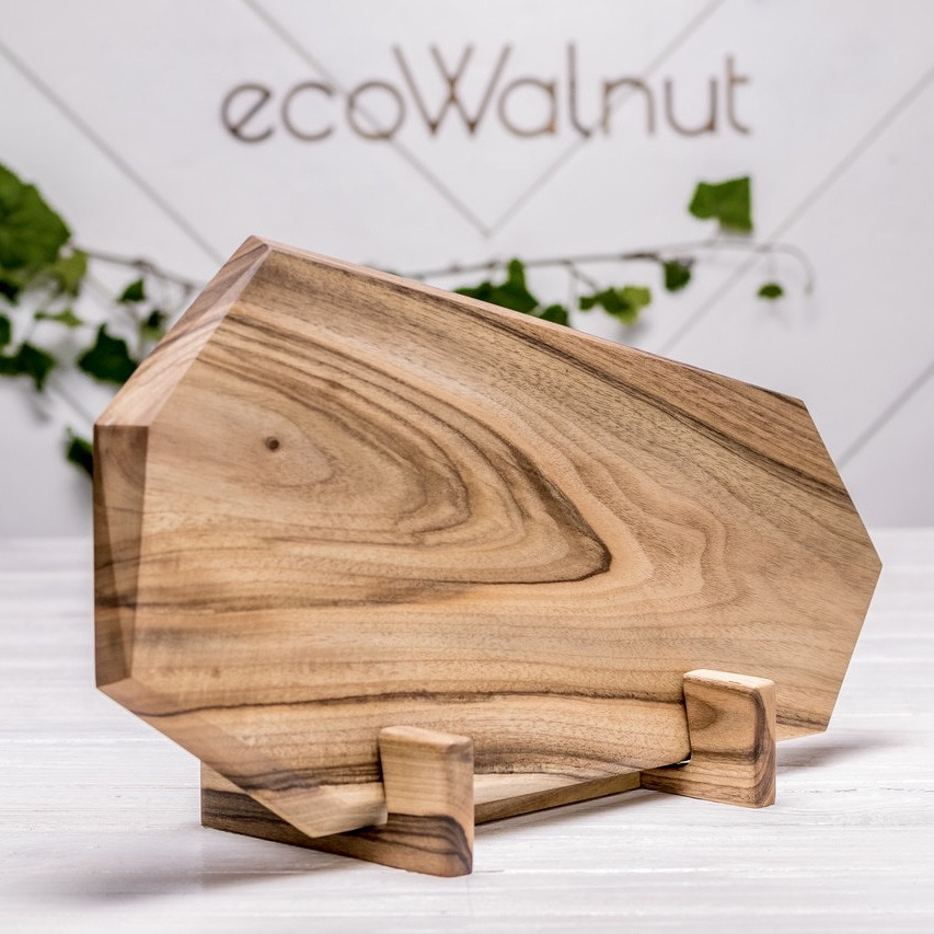 Кухонна дерев'яна дощечка для подачі Дошка для нарізки продуктів «Грані»