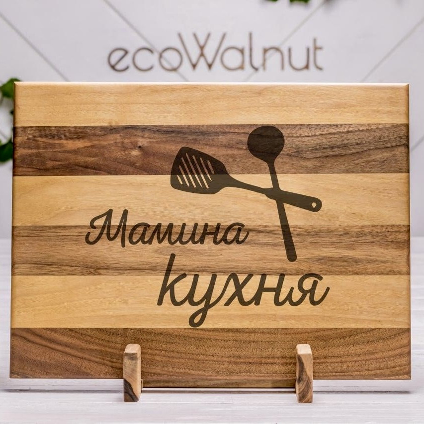 Кухонна дерев'яна двокольорова дощечка Прямокутна дощечка для кухні