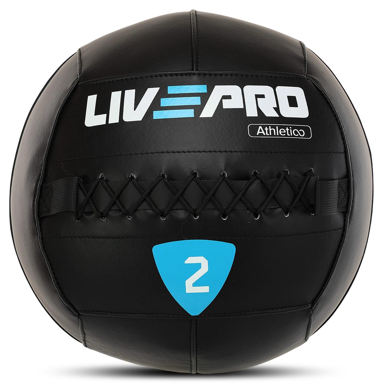 М'яч набивний медичний для кросфіту WALL BALL LiveUp (вага 2 кг) LP8103-2