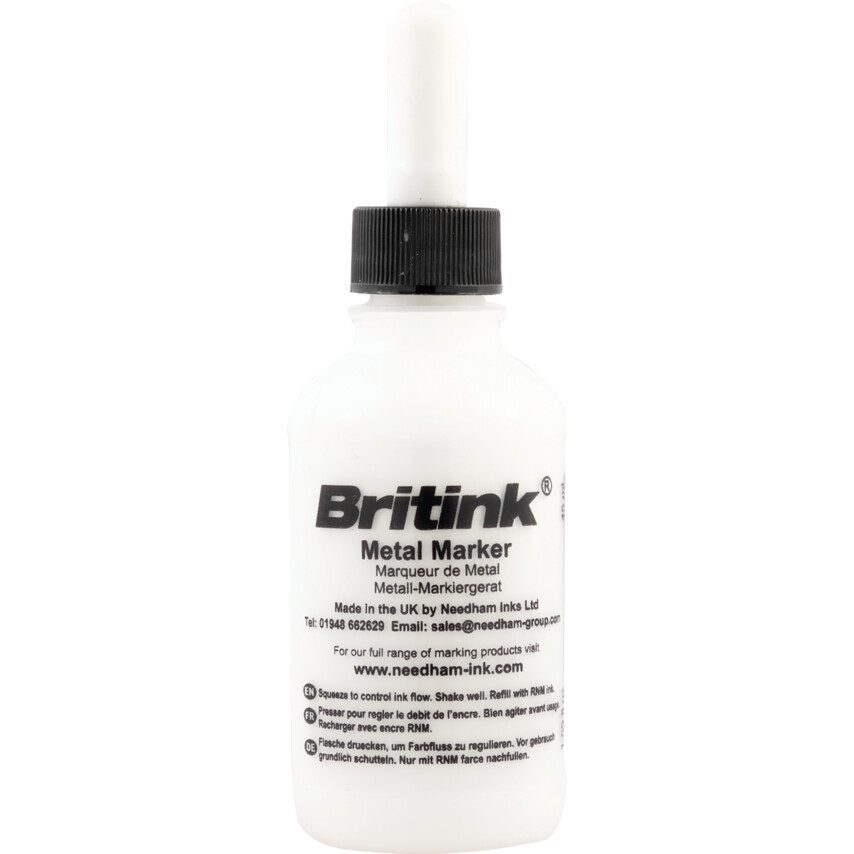 Needham Inks Britink, металевий маркер, білий, перманентний, кругла головка 2.5 мм, фото 1