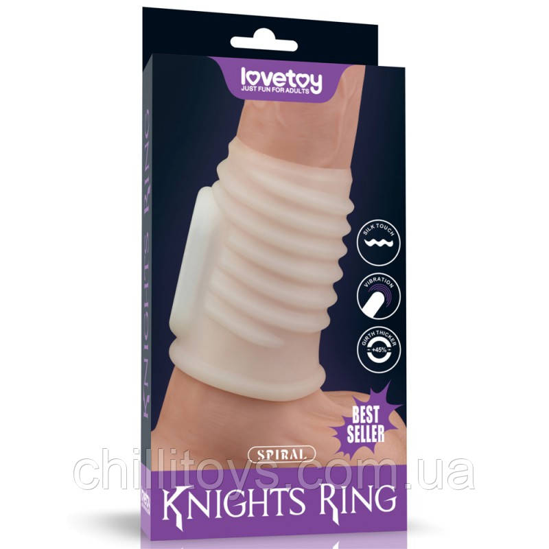 Насадка на пеніс Vibrating Spiral Knights Ring, Білий