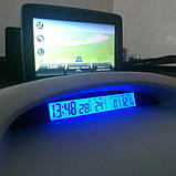 Автомобильные часы с подсветкой VST-7013V вольтметр, 2 термометра Авточасы с выносным термометром IA-33, фото 4