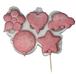 Силіконовий молд для шоколаду, зефіру, карамелі і т.д. "Повітряні кульки ПРЕДМЕТИ"