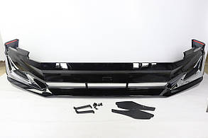 Докладка переднього бампера на Toyota Prado 150 2017+ Modellista (чорна)