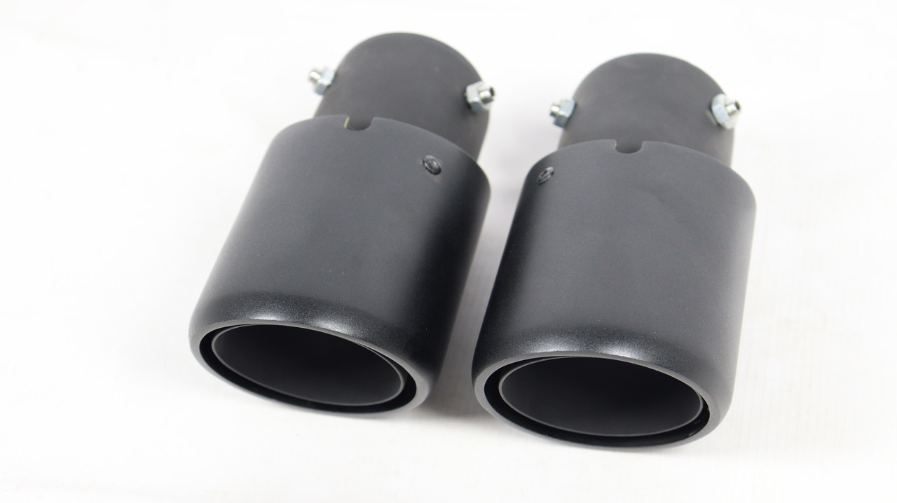 Насадки на вихлопні труби (одинарні, чорні) Porsche Caynne, фото 1